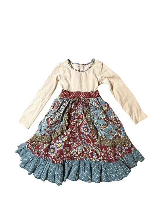 Mustard Pie Other - Mustard Pie Girls Fit & Flare Floral Dress, Long Sleeve, Size 5, Knee Length